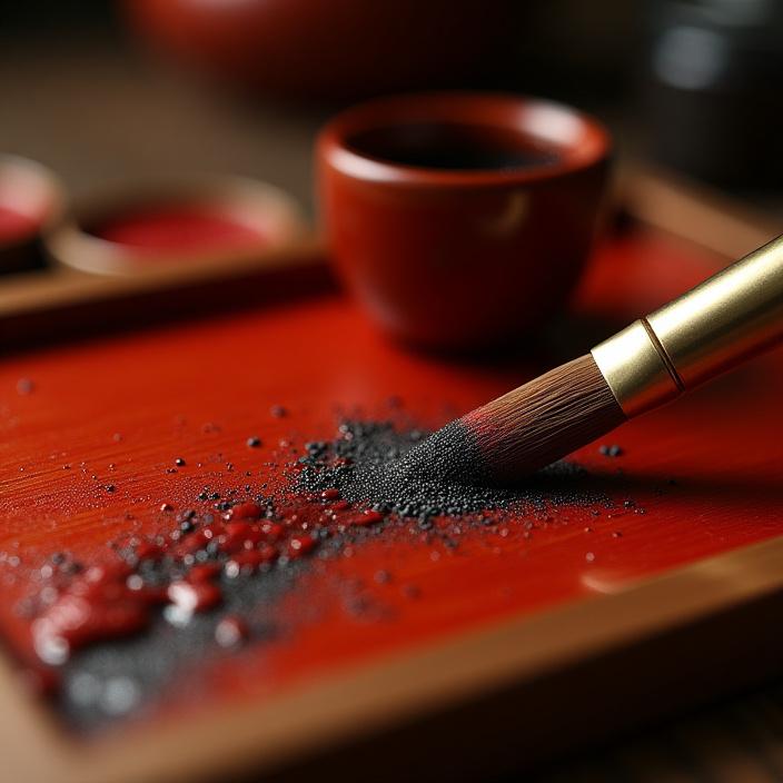 漆器の漆顔料制作