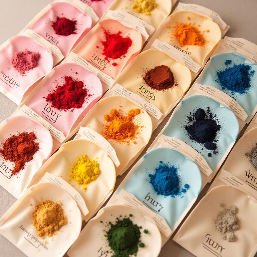 天然顔料の小分け包装販売